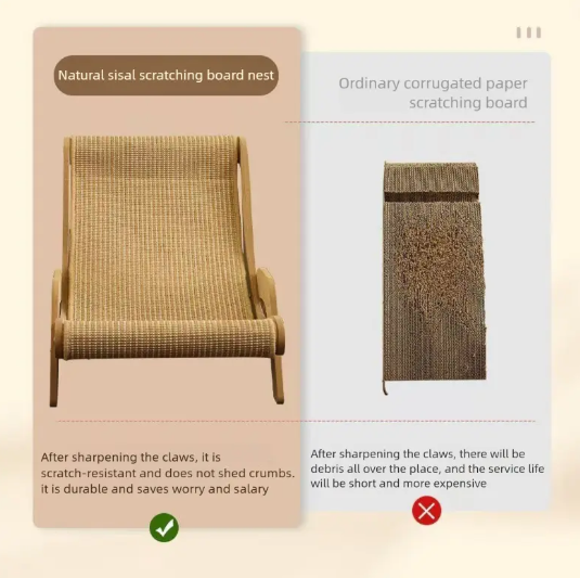 Cat Recliner Scraper Board Anti-Scratch Cat Nest Wooden Sword Hemp Grinding Claws Scratching Pad Pet Hammock Sofa Toy Carton Kitten Homemade Tiktokshopspringglowup Summervibes Petlovers Summervibes Petlovers