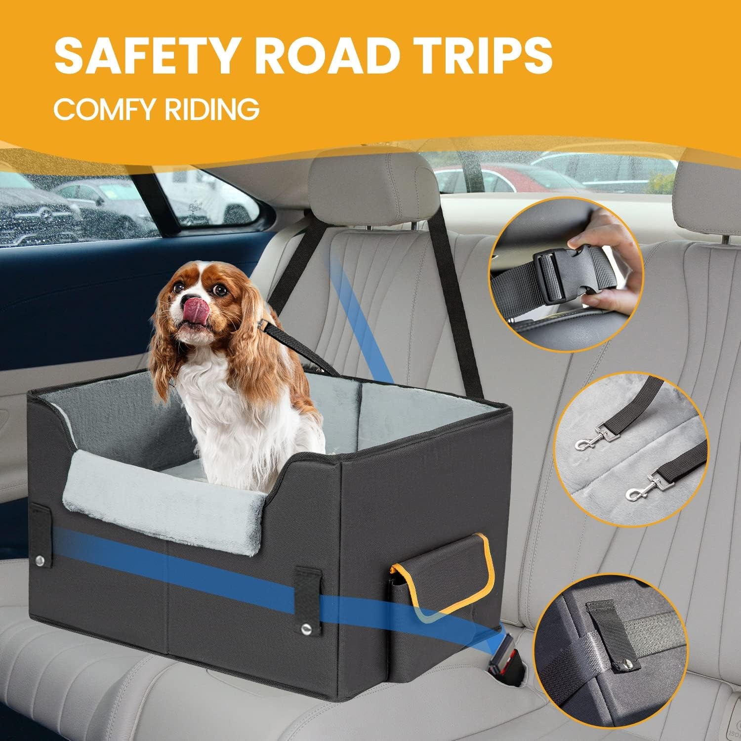Elevate Your Pet's Travel Experience with the UNICIITII Dog Car Seat for Small Dogs - Comfortable, Safe, and Stylish Booster Seat for Cars