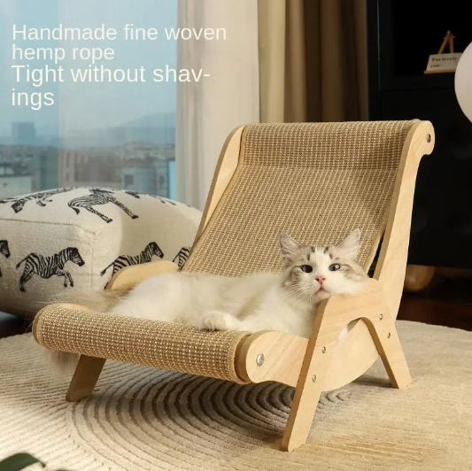 Cat Recliner Scraper Board Anti-Scratch Cat Nest Wooden Sword Hemp Grinding Claws Scratching Pad Pet Hammock Sofa Toy Carton Kitten Homemade Tiktokshopspringglowup Summervibes Petlovers Summervibes Petlovers