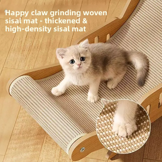 Cat Recliner Scraper Board Anti-Scratch Cat Nest Wooden Sword Hemp Grinding Claws Scratching Pad Pet Hammock Sofa Toy Carton Kitten Homemade Tiktokshopspringglowup Summervibes Petlovers Summervibes Petlovers