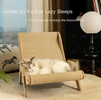 Cat Recliner Scraper Board Anti-Scratch Cat Nest Wooden Sword Hemp Grinding Claws Scratching Pad Pet Hammock Sofa Toy Carton Kitten Homemade Tiktokshopspringglowup Summervibes Petlovers Summervibes Petlovers