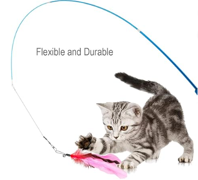 6 PCS Interactive Cat Feather Toys, Indoor Hanging Retractable Cat Toy, Self Play Toys Make Fun Excecise
