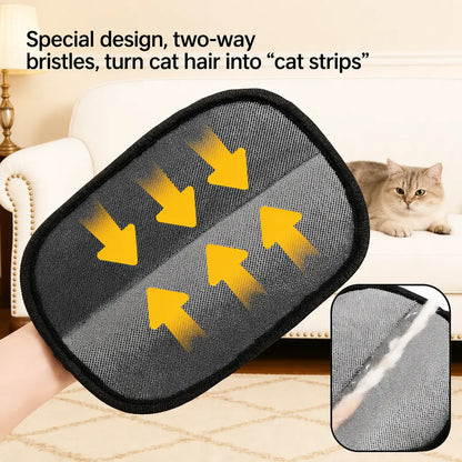 Upgraded Pet Hair Removal Glove for Cats and Dogs - Reusable Electrostatic Fur Mitt for Furniture, Carpets, and Car Seats, Includes Cat Keychain