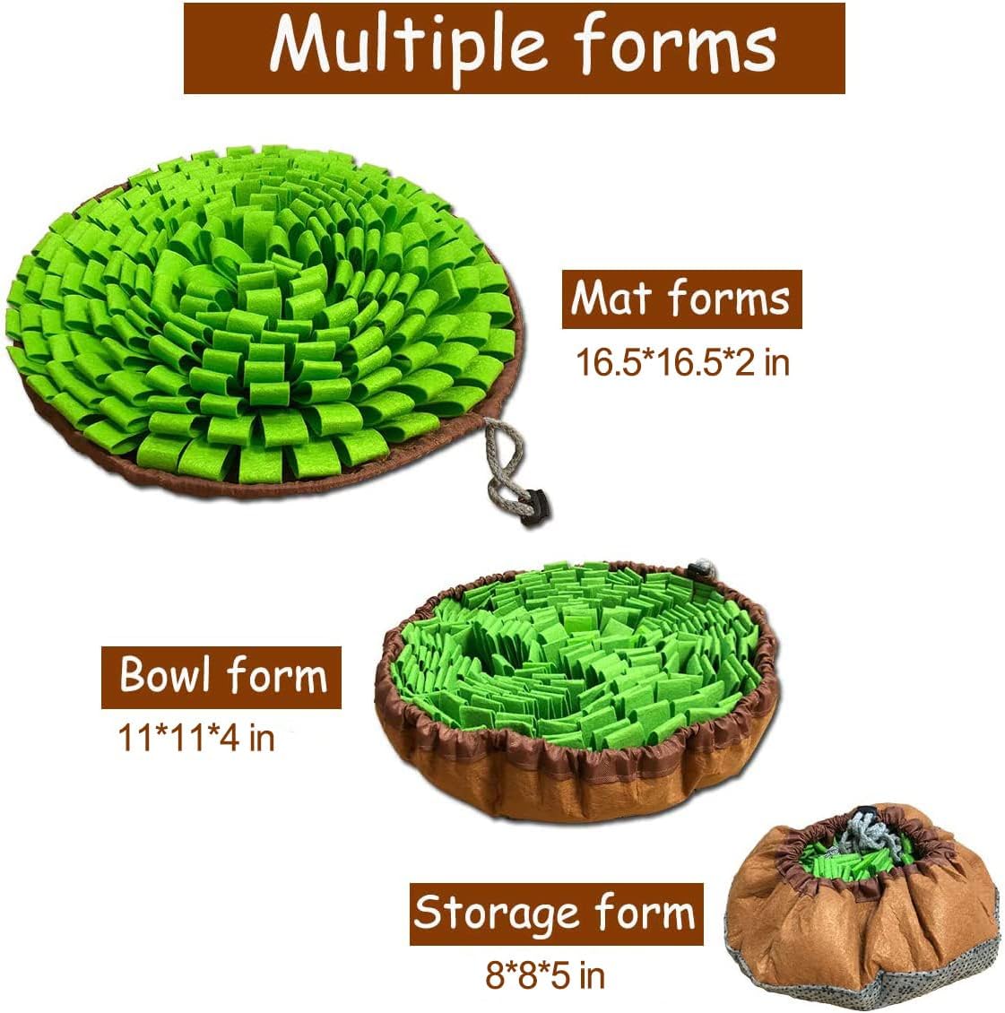 Pet Snuffle Mat for Dogs,Interactive Feed Puzzle for Boredom,Encourages Natural Foraging Skills for Cats Rabbits Dogs Bowl, Dog Treat Dispenser Indoor Outdoor Stress Relief,Travel Portable and Compact