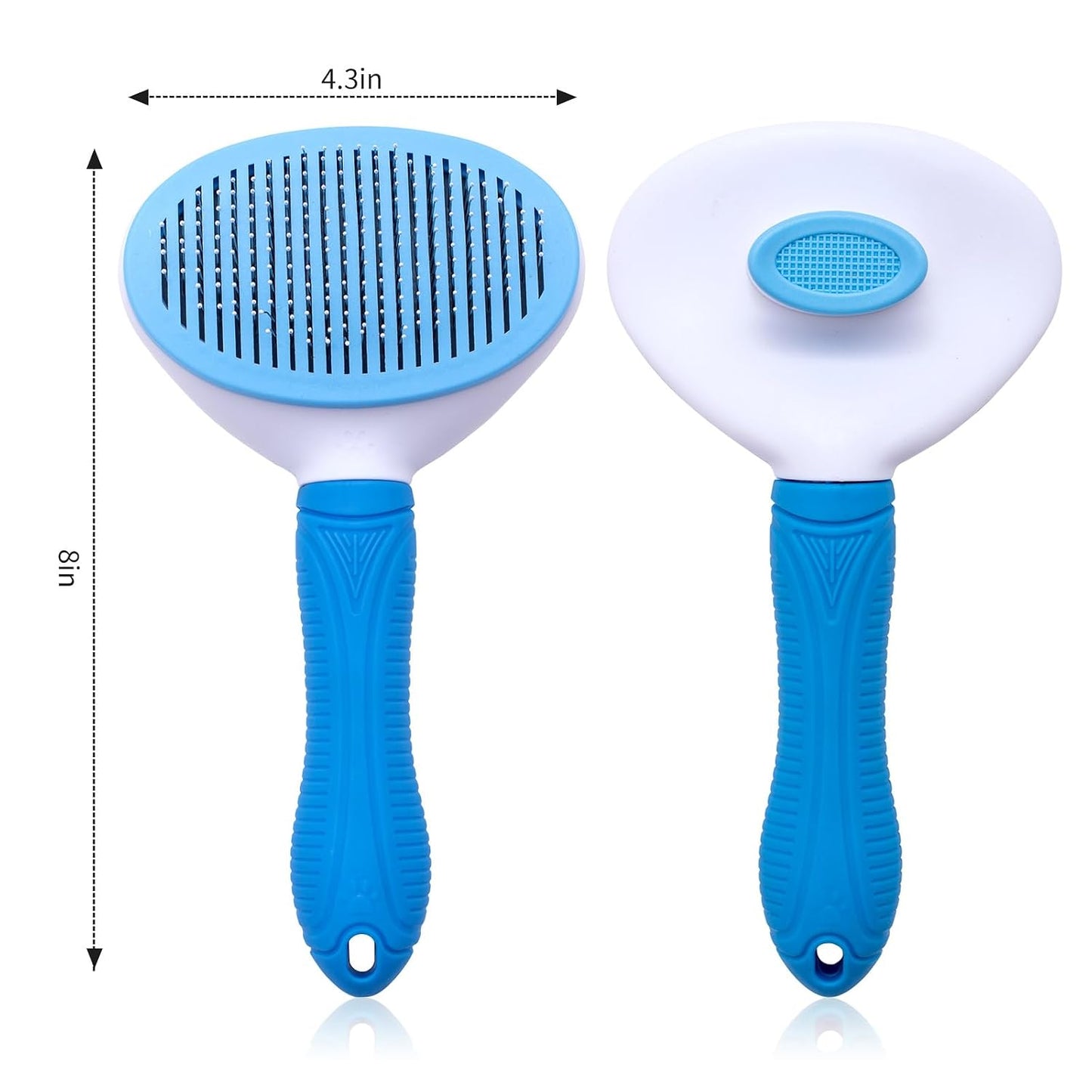 Self Cleaning Slicker Brush, Skin Friendly Deshedding Grooming Tool for Dogs, Cats & Bunny, One-Click Release Removes Loose Undercoat, Mats & Tangles, for Long & Short Hair Shedding Pets