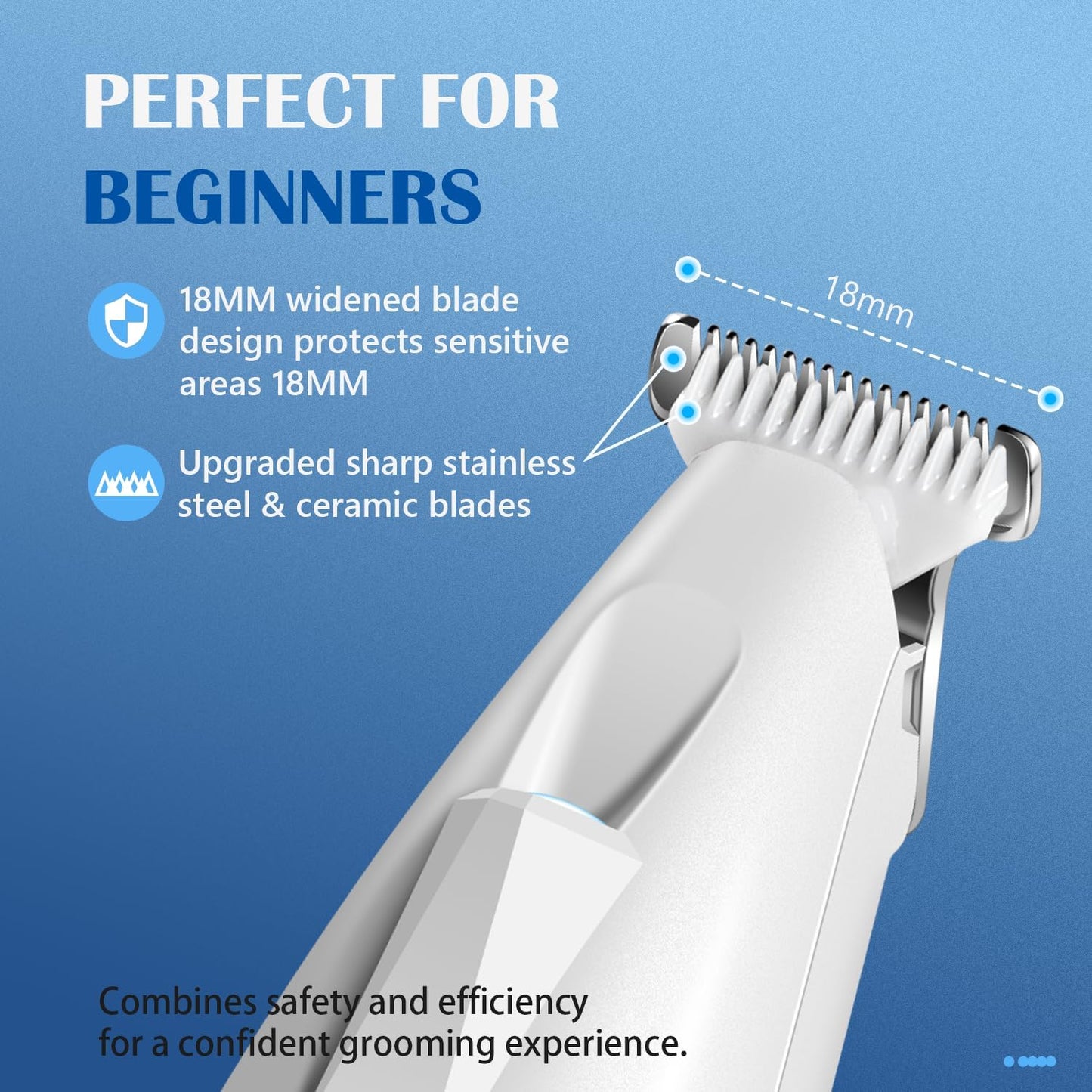 Dog Paw Trimmer with LED Light, Low Noise Paw Trimmer for Dogs, Type-C Rechargeable Pet Grooming Kit Dog Grooming Clippers for Paws, Eyes, Ears, Face, Rump, 18 Mm Widen Blade