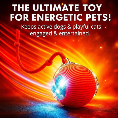 Purrmitive 2026 Interactive Red Pet Ball - Durable Automatic Toy for Cats and Dogs, Perfect for Indoor Play and Endless Fun!