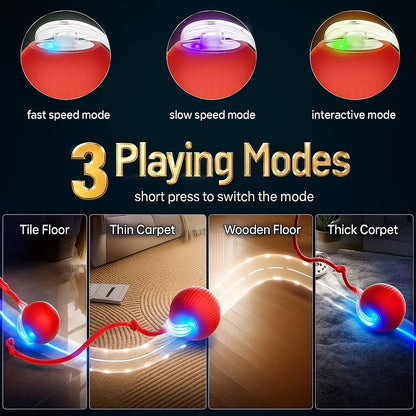 Purrmitive 2026 Interactive Red Pet Ball - Durable Automatic Toy for Cats and Dogs, Perfect for Indoor Play and Endless Fun!