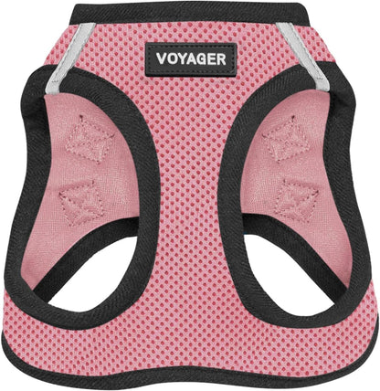 Voyager Step-In Air Harness - All Weather Mesh, Reflective, No Pull Harness for Dogs, Cats - Secure with Hook & Loop Fastener, Buckle, Double D-Rings - Moss Green, S
