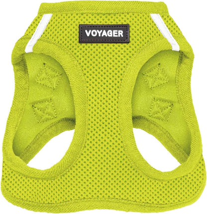 Voyager Step-In Air Harness - All Weather Mesh, Reflective, No Pull Harness for Dogs, Cats - Secure with Hook & Loop Fastener, Buckle, Double D-Rings - Moss Green, S
