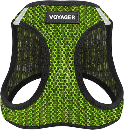 Voyager Step-In Air Harness - All Weather Mesh, Reflective, No Pull Harness for Dogs, Cats - Secure with Hook & Loop Fastener, Buckle, Double D-Rings - Moss Green, S