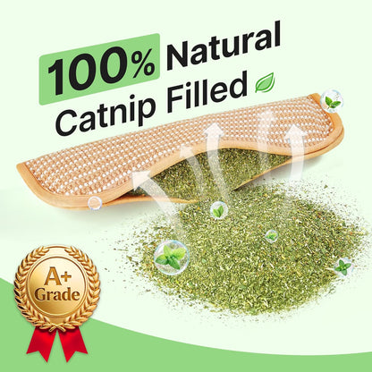 Cat Toys Pack of 2 with 6000Mg A+ Organic Catnip, Soft Sisal Material Indoor Kitten Scratching and Kicker Toys, Drives Bored Cats Crazy with Fun Interactive Chew
