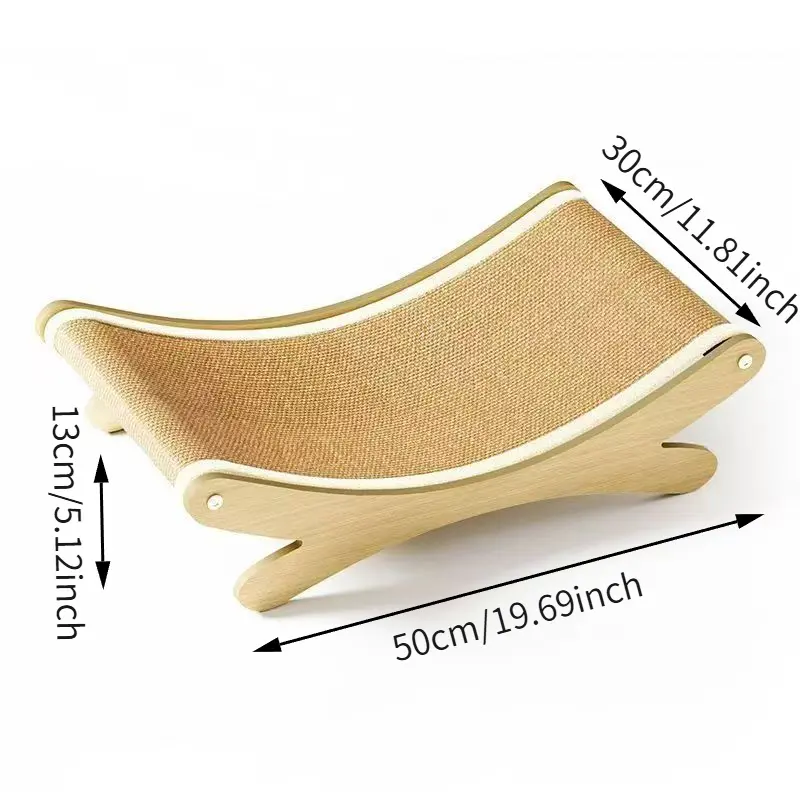 Cat Recliner Scraper Board Anti-Scratch Cat Nest Wooden Sword Hemp Grinding Claws Scratching Pad Pet Hammock Sofa Toy Carton Kitten Homemade Tiktokshopspringglowup Summervibes Petlovers Summervibes Petlovers