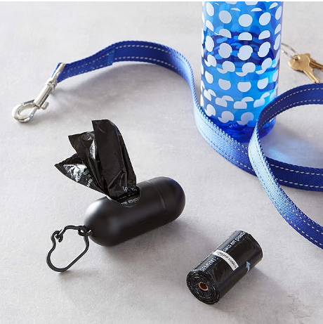 Dog Poop Leak Proof Bags with Dispenser and Leash Clip, Unscented, 13" X 9" Large Size, 300 Count