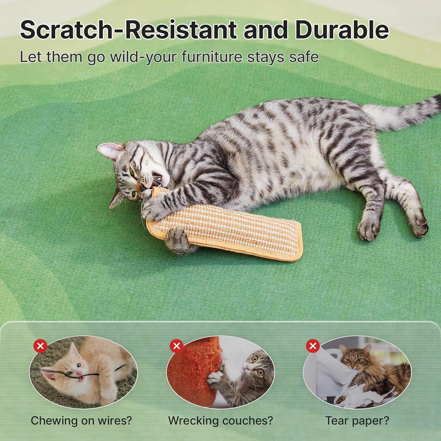 Cat Toys Pack of 2 with 6000Mg A+ Organic Catnip, Soft Sisal Material Indoor Kitten Scratching and Kicker Toys, Drives Bored Cats Crazy with Fun Interactive Chew